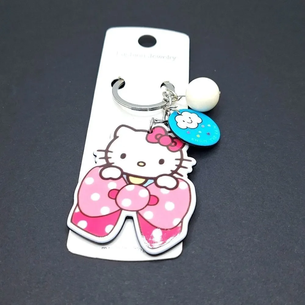 Hello kitty pink bow rainbow cloud motivational enjoy the rain ac…